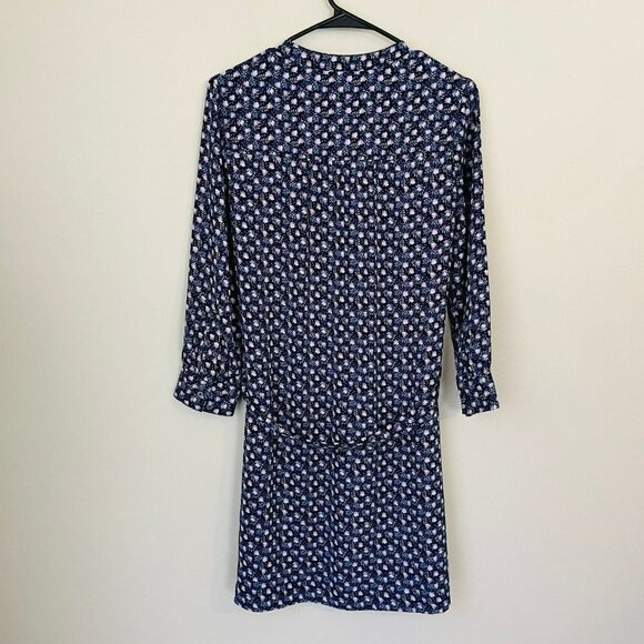 Gap Drapey Blue Floral Shirt Mini Dress SZ XS - Picture 9 of 12